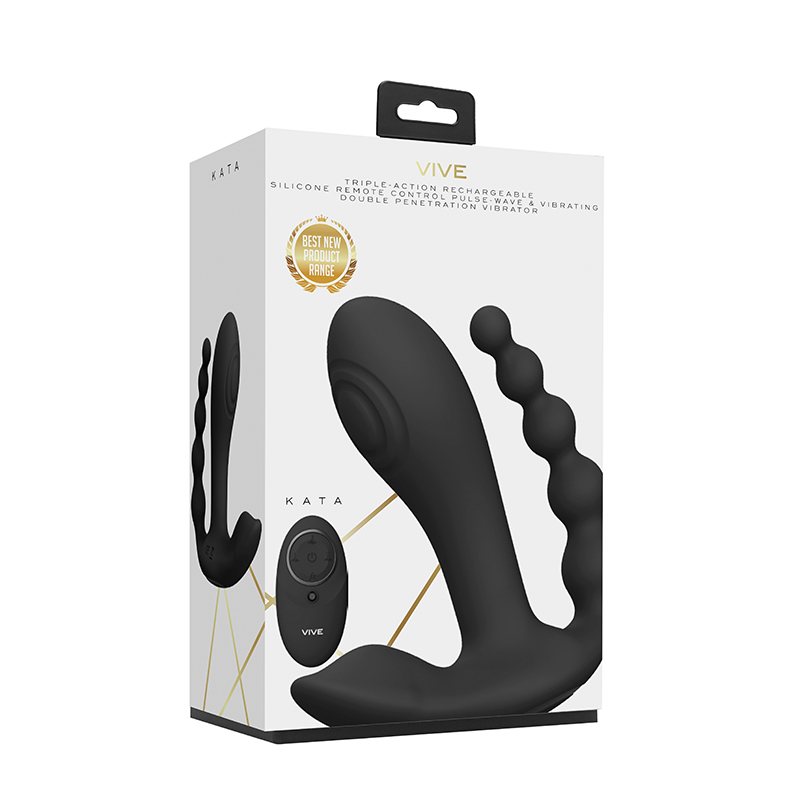 VIVE KATA Remote-Control Triple Motor Pulse-Wave Dual Entry Vibrator
